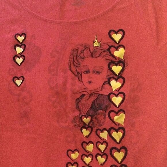 Disney Y2K Queen of Hearts Alice In Wonderland Short Sleeve Top XL - Picture 2 of 11